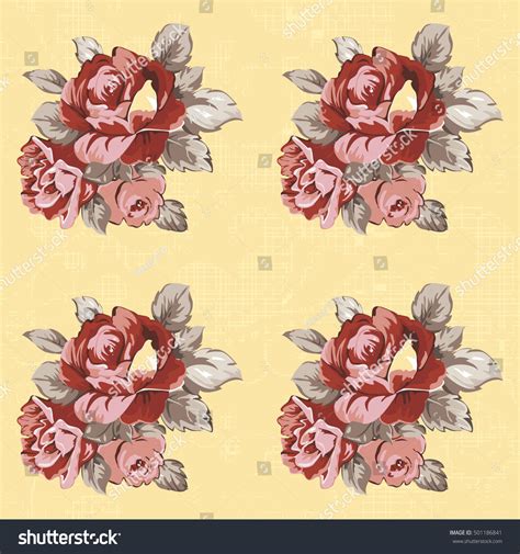 Seamless Floral Pattern Red Roses Vector Stock Vector Royalty Free