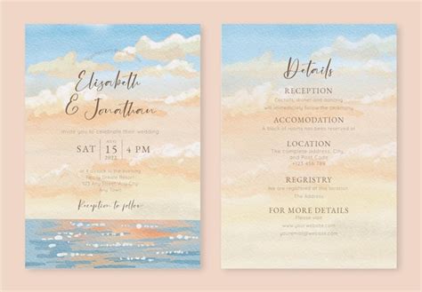 Beach Wedding Invitation Templates