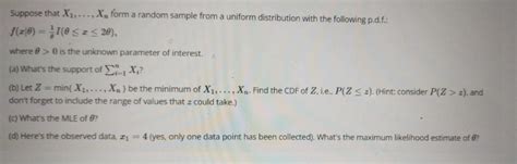 Solved Suppose That X1 Xn Form A Random Sample From