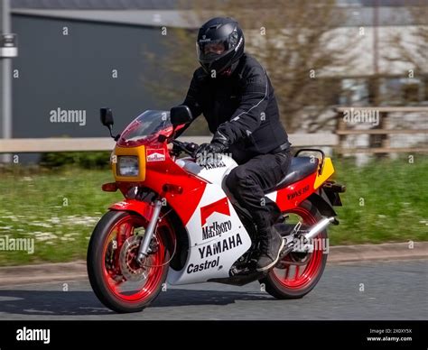 Milton Keynes Uk Apr 14th 2024 1986 Yamaha Rd 350 Ypvs Classic Motorcycle In Marlboro Colours