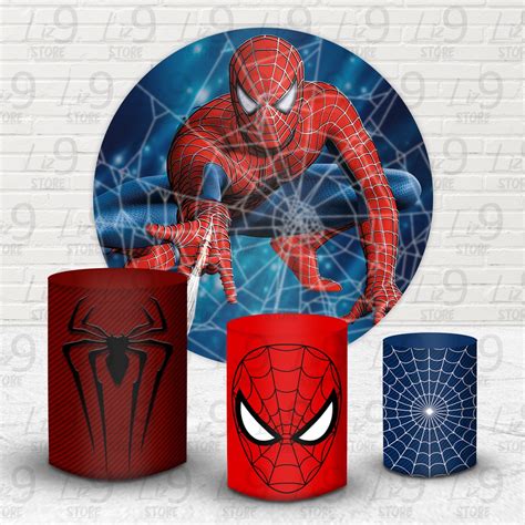 Kit Painel Redondo Sublimado Homem Aranha 1 50M Trio Capas De