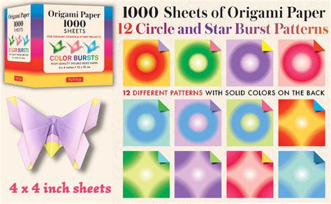 Origami Paper Color Bursts Sheets Cm Tuttle Origami