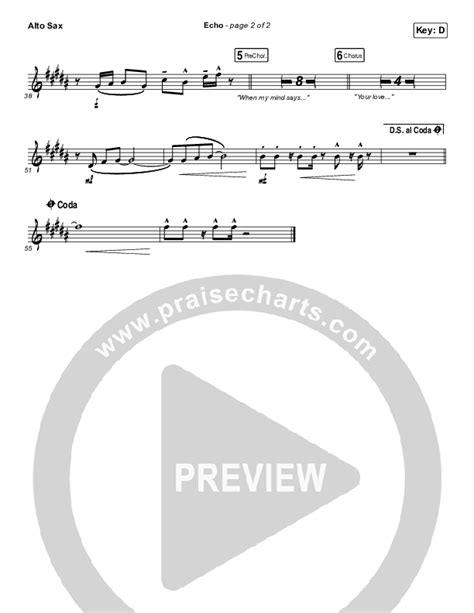 Echo Alto Sax Sheet Music Pdf Elevation Worship Tauren Wells Praisecharts