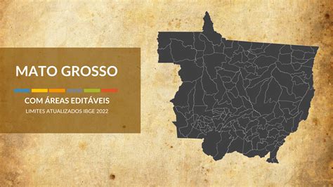 Mapas do Mato Grosso Municípios e Regiões Powerpoint Mapas BR