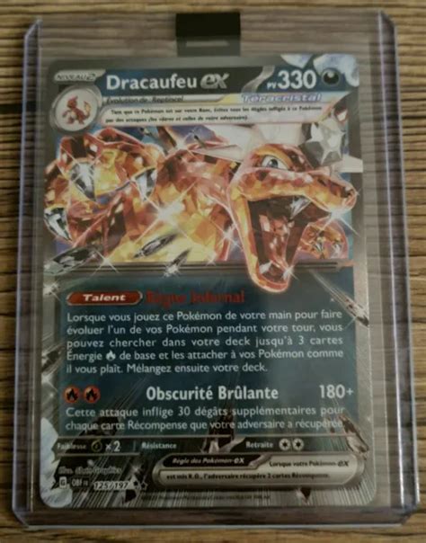 CARTE POKÉMON DRACAUFEU Ex 125 197 Flammes Obsidiennes EV03 FR NM EUR