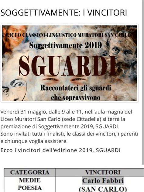 Alunno Del San Carlo Vince Il Primo Premio Al Concorso Soggettivamete