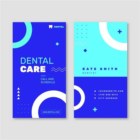 Premium Vector Flat Design Minimal Dental Clinic Vertical Business Card