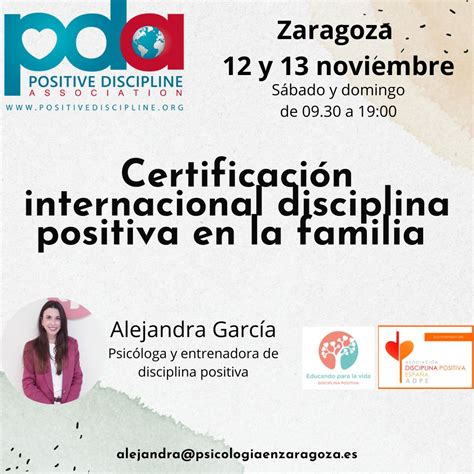 Zaragoza Taller De Certificaci N Internacional Disciplina Positiva En