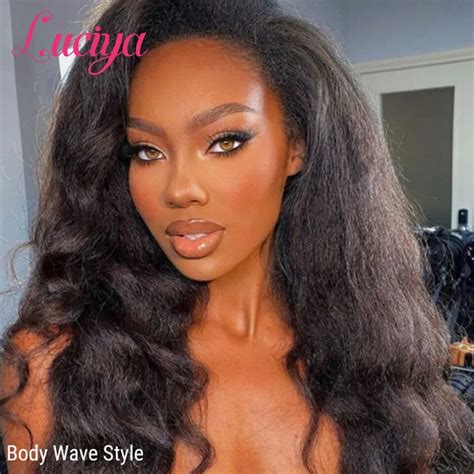 Yaki perruque Lace Front Wig naturelle bouclée cheveux crépus lisses