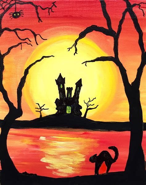 Haunted House Painting at PaintingValley.com | Explore collection of Haunted House Painting