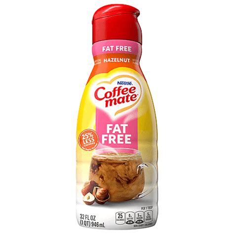 Coffee Mate Coffee Creamer, Fat Free, Hazelnut 32 Fl Oz | Creamers ...