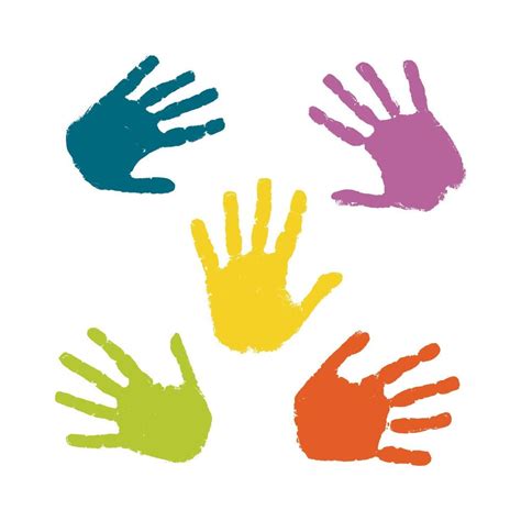 Colorful Hand Prints Vector Art At Vecteezy