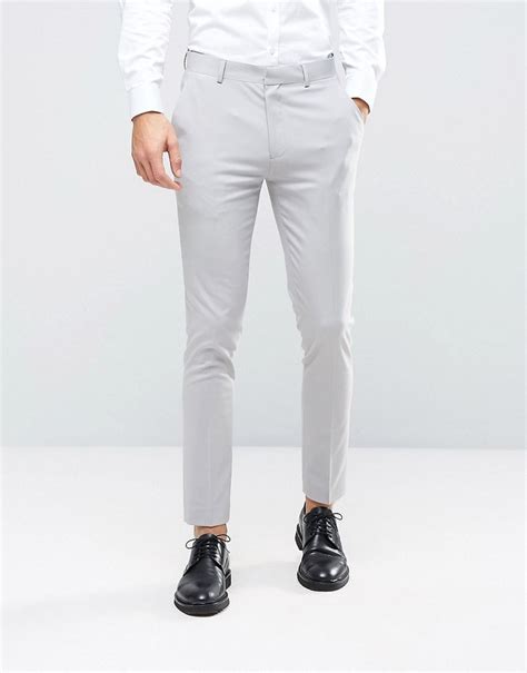 Asos Skinny Suit Pants In Ice Gray Asos Lookastic