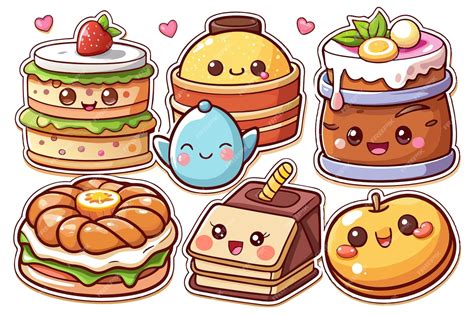 Desenho De Comidinha Kawaii - Cute kawaii desenho animado personagens de comida conjunto | vetor ...