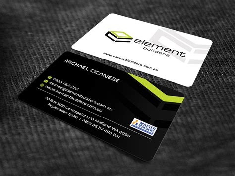 Modern Professional Construction Business Card Design For Element