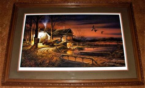 Terry Redlin Signed Hunters Haven Framed Double Matted X Ebay