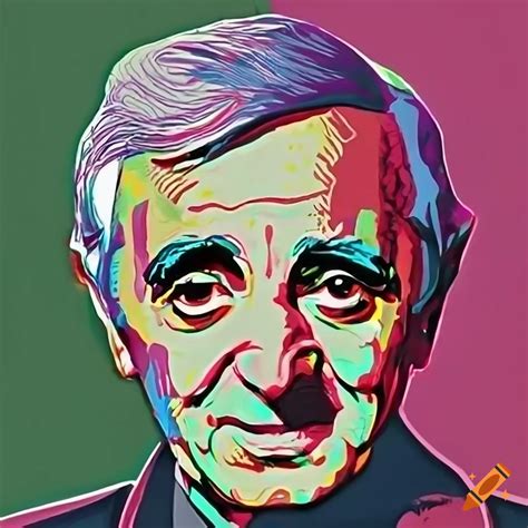 Charles Aznavour Pop Art Portrait On Craiyon