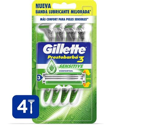 Gillette Prestobarba 3 Sensitive Maquina Afeitar X 4 Unid