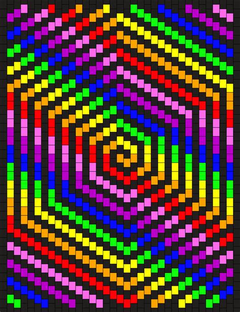 Rainbow Spiral Panel Pony Bead Patterns Misc Kandi Patterns For Kandi