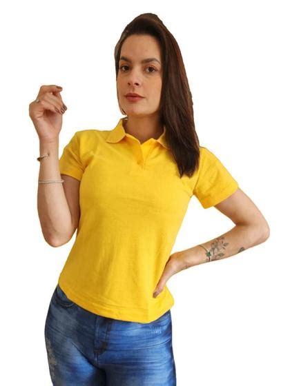 Kit Camisetas Polo Feminina Slim Basica Para Uniforme Modelo Baby