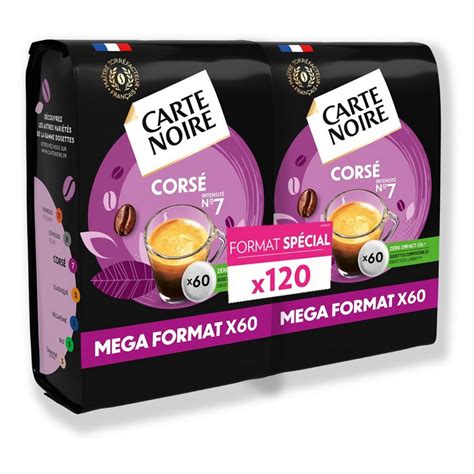 CARTE NOIRE Dosettes de café corsé intense N7 compostables 2x60