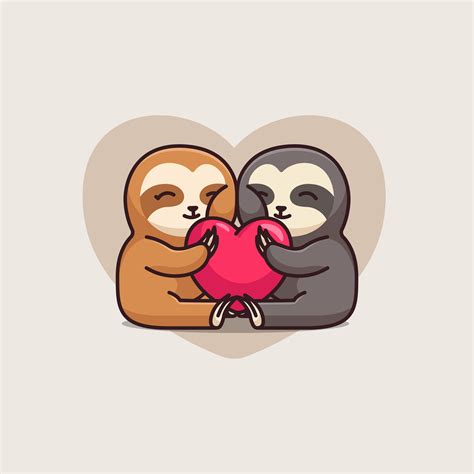 Cute hugging animal love collections 🦥🐱🐰🐼🐷 by Satisfactoons on Dribbble