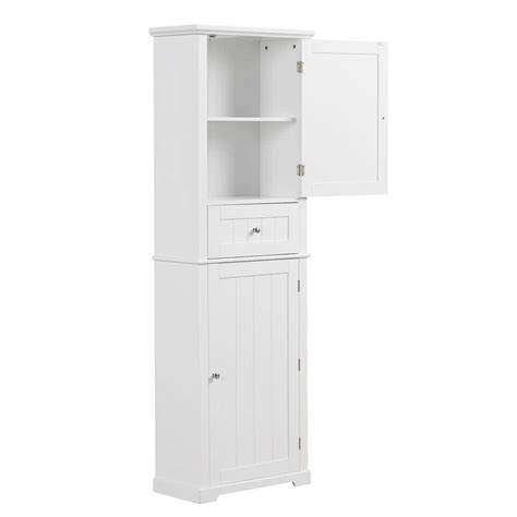 Nestfair 22 In W X 11 In D X 673 In H Freestanding White Linen Cabinet Tall Bathroom Storage