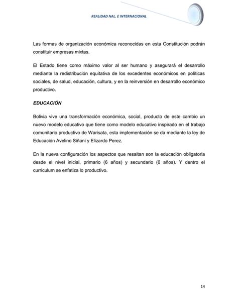 Estructura Del Estado Plurinacional De Bolivia Pdf