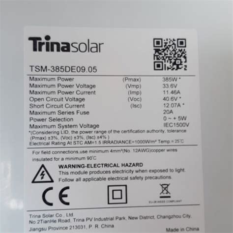 TRINA Full Black Fullblack TSM DE09 05 385W Solarmodul VERTEX S Inkl