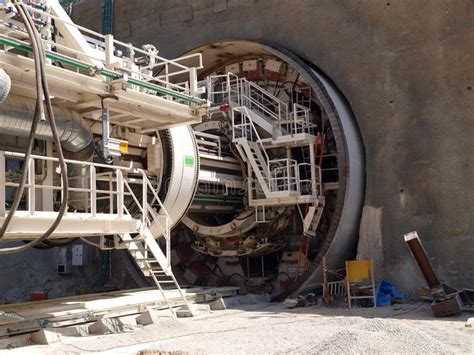 Tunnel boring machine (TBM). A large boring machine for trenchless ...