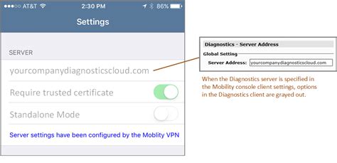 configuring  mobility client  diagnostics iphone  ipad