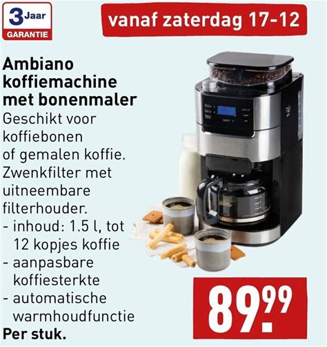 Ambiano Koffiemachine Met Bonenmaler Aanbieding Bij ALDI