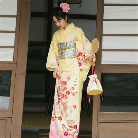 Robe Yukata Dress Performance Costume Women Kimono Cosplay Tradition Print Japanese Style