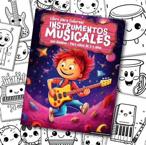 Libro Para Colorear Instrumentos Musicales Tintaventura Editorial