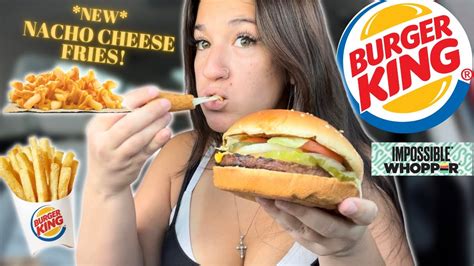 Burger King S New Nacho Cheese Fries And Impossible Whopper Mukbang Review Youtube