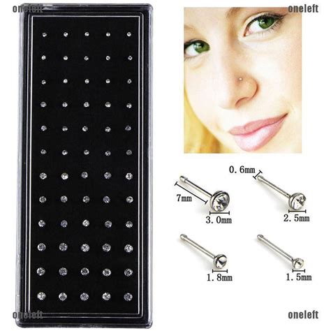 Yone X Crystal Rhinestone Nose Ring Bone Stud Stainless Steel Body