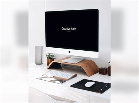 IMac On Wooden Stand Mockup Free Mockups Best Free PSD Mockups