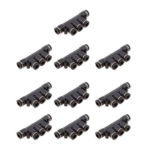 T O G 10 Pieces 5 Way Pneumatic Air Line Quick Connector Fittings Coupler 6mm Home