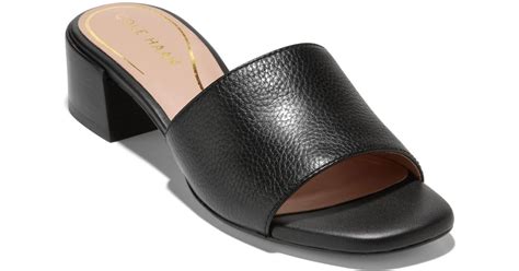 Cole Haan Calli Single Band Block Heel Slide Sandal In Black Lyst