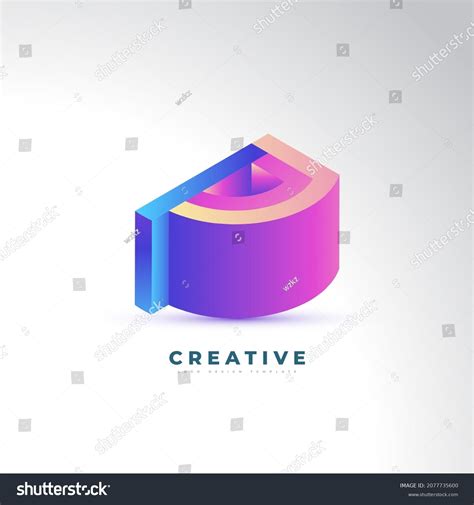 3d Colorful Letter P Logo Design Stock Vector (Royalty Free) 2077735600 ...