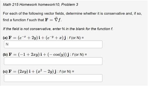Solved Math 215 Homework homework 10, Problem 3 For each of | Chegg.com 