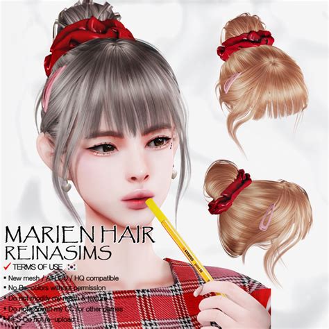 Reina 101 Marien Hair And Hair Acc Reina In 2024 Sims 4 Cc Makeup