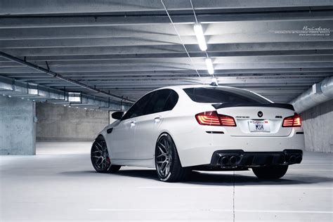 Bmw M5 F10 White Brixton Forged Cm8 Targa Wheel Wheel Front