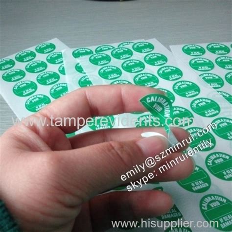 Custom Round Tamper Proof Security Destructible Calibration Stickers