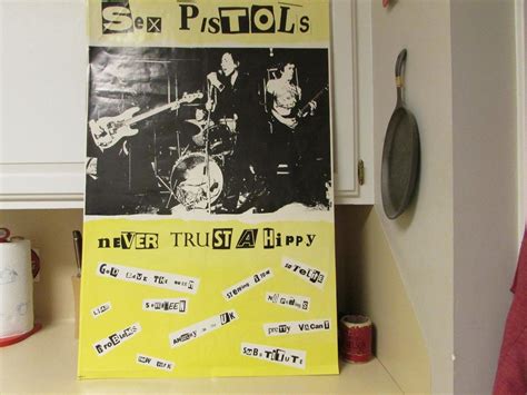 Original Rare Vintage Sex Pistols Never Trust A Hippy Poster