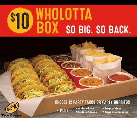 Taco Bueno Is Bringing Back The Original 10 Wholotta Box Restaurant