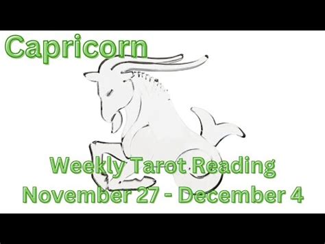 Capricorn Weekly Tarot Reading November December Youtube