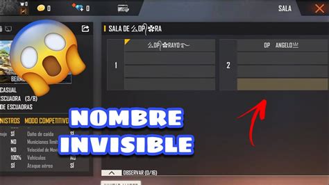 Como Crear Nombre Invisible En Free Fire Youtube