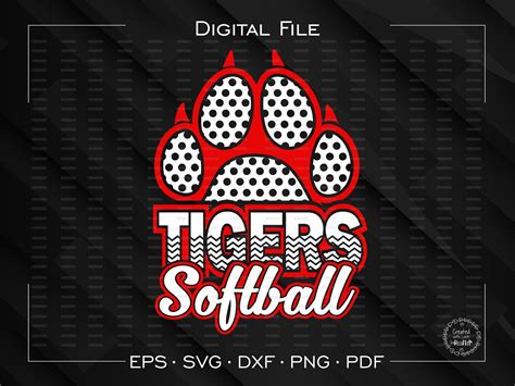 Tiger Softball Svg Softball Svg Tigers Softball Svg Tiger Etsy