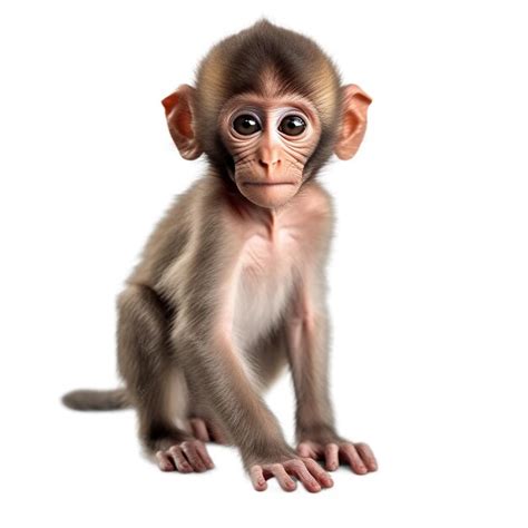 Premium Ai Image Baby Monkey Shot Isolated On Transparent Background